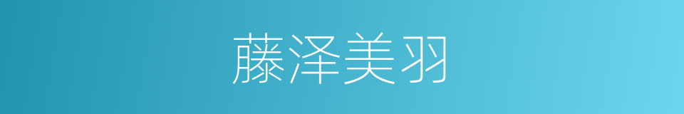 藤泽美羽的同义词