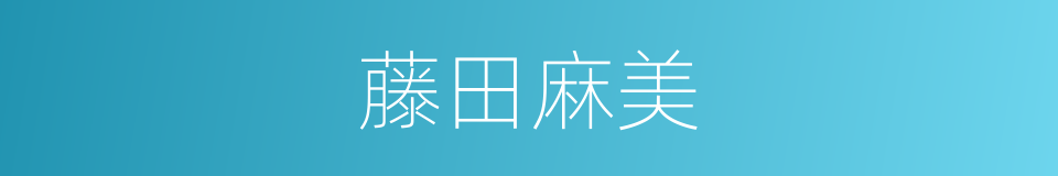 藤田麻美的同义词