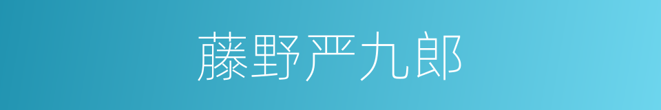 藤野严九郎的同义词