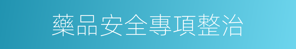 藥品安全專項整治的同義詞