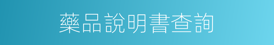 藥品說明書查詢的同義詞