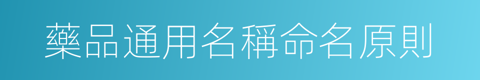 藥品通用名稱命名原則的同義詞