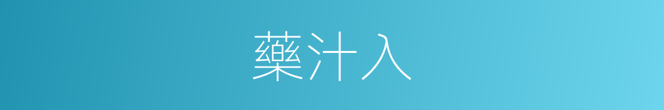 藥汁入的同義詞