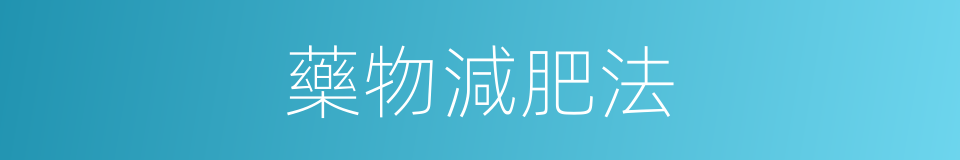 藥物減肥法的同義詞