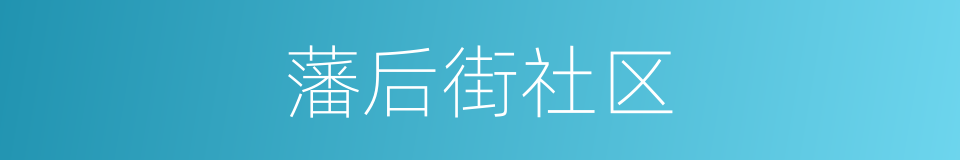 藩后街社区的同义词