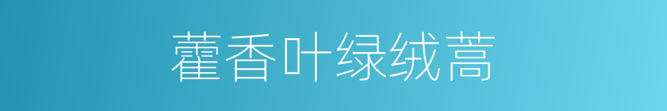 藿香叶绿绒蒿的同义词