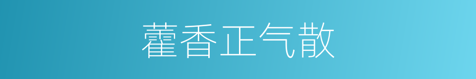 藿香正气散的同义词