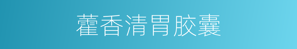 藿香清胃胶囊的同义词
