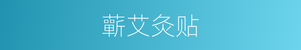 蘄艾灸贴的同義詞