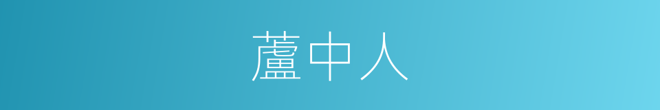 蘆中人的意思