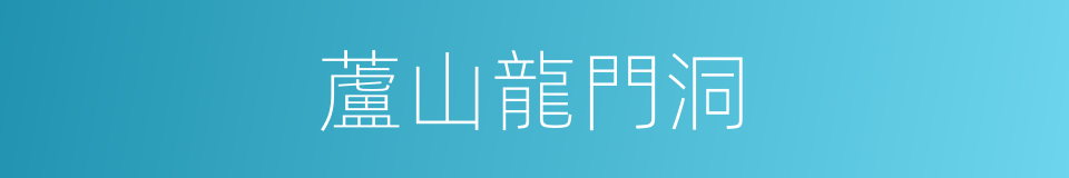 蘆山龍門洞的同義詞