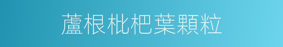 蘆根枇杷葉顆粒的同義詞