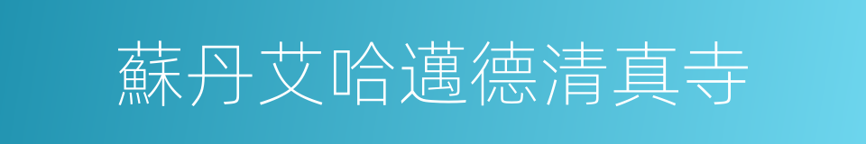 蘇丹艾哈邁德清真寺的同義詞