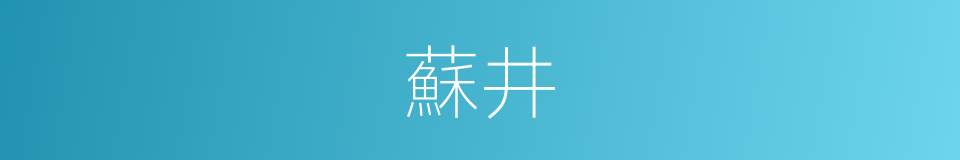 蘇井的意思
