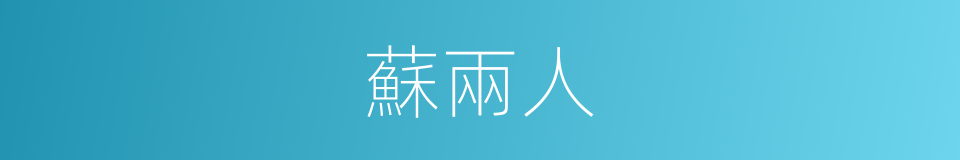 蘇兩人的同義詞