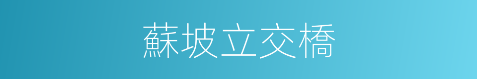 蘇坡立交橋的同義詞
