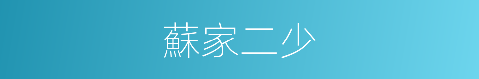 蘇家二少的同義詞