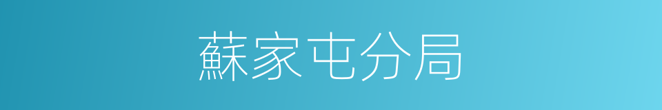 蘇家屯分局的同義詞