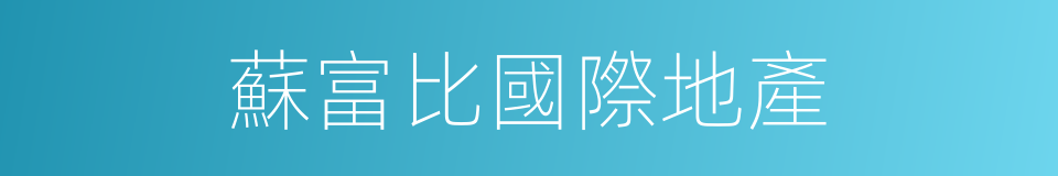 蘇富比國際地產的同義詞