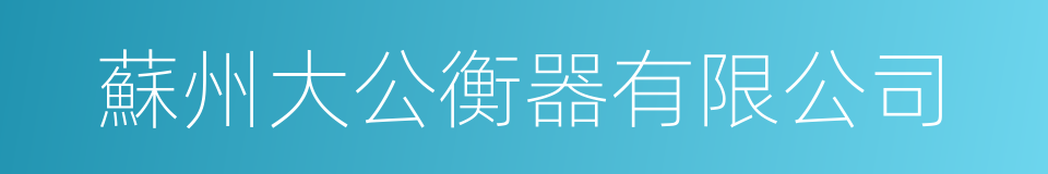 蘇州大公衡器有限公司的同義詞