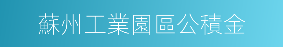 蘇州工業園區公積金的同義詞