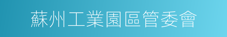 蘇州工業園區管委會的同義詞