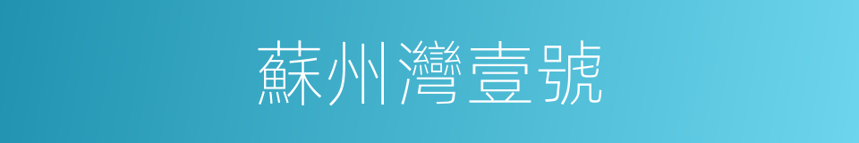 蘇州灣壹號的同義詞