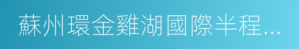 蘇州環金雞湖國際半程馬拉松賽的同義詞