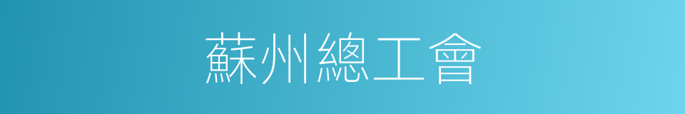蘇州總工會的同義詞