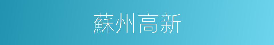 蘇州高新的同義詞