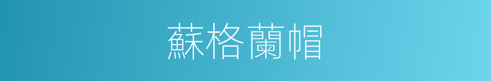蘇格蘭帽的同義詞