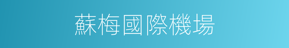 蘇梅國際機場的同義詞