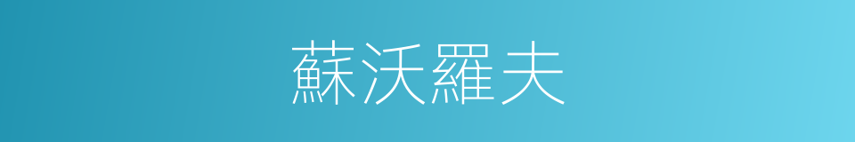蘇沃羅夫的同義詞