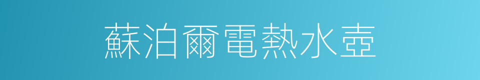 蘇泊爾電熱水壺的同義詞