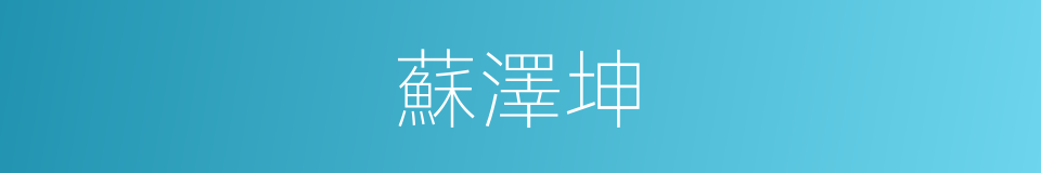 蘇澤坤的同義詞