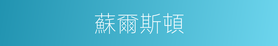 蘇爾斯頓的同義詞