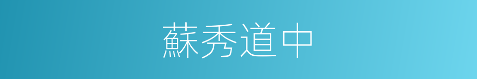 蘇秀道中的同義詞