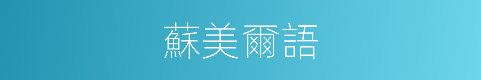 蘇美爾語的同義詞
