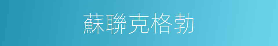 蘇聯克格勃的同義詞