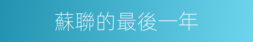 蘇聯的最後一年的同義詞