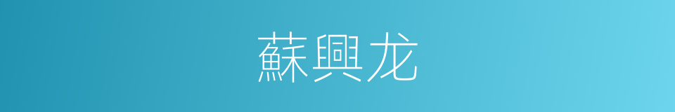 蘇興龙的同義詞