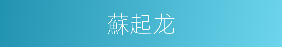 蘇起龙的同義詞