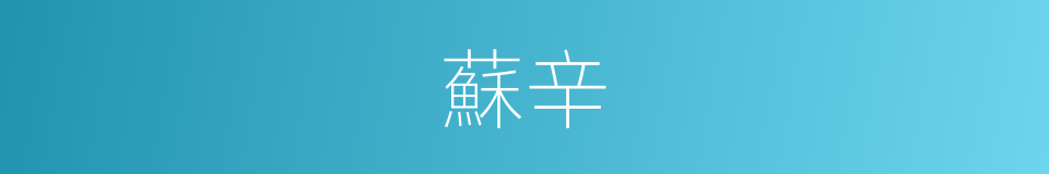 蘇辛的意思