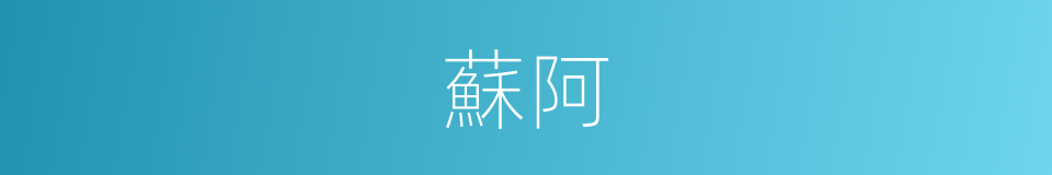 蘇阿的意思