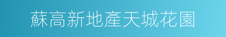 蘇高新地產天城花園的同義詞