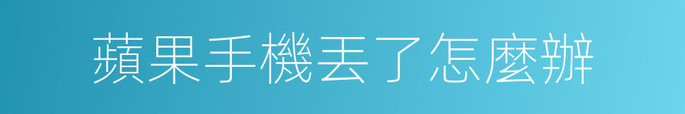 蘋果手機丟了怎麼辦的同義詞