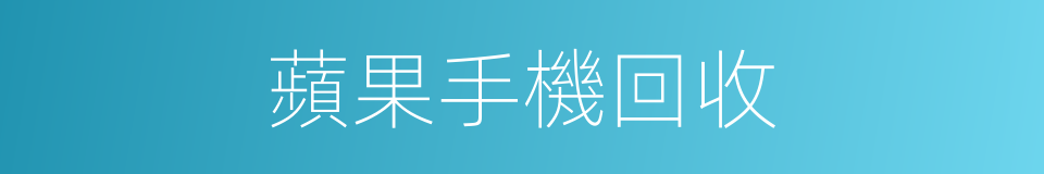 蘋果手機回收的同義詞