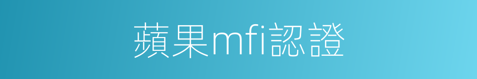 蘋果mfi認證的同義詞