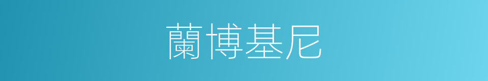 蘭博基尼的同義詞