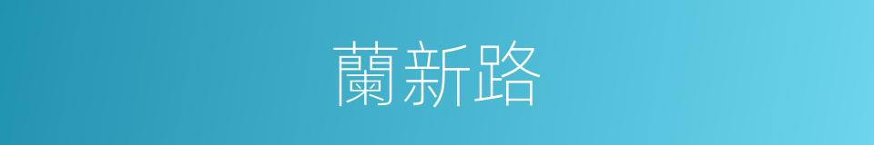 蘭新路的同義詞